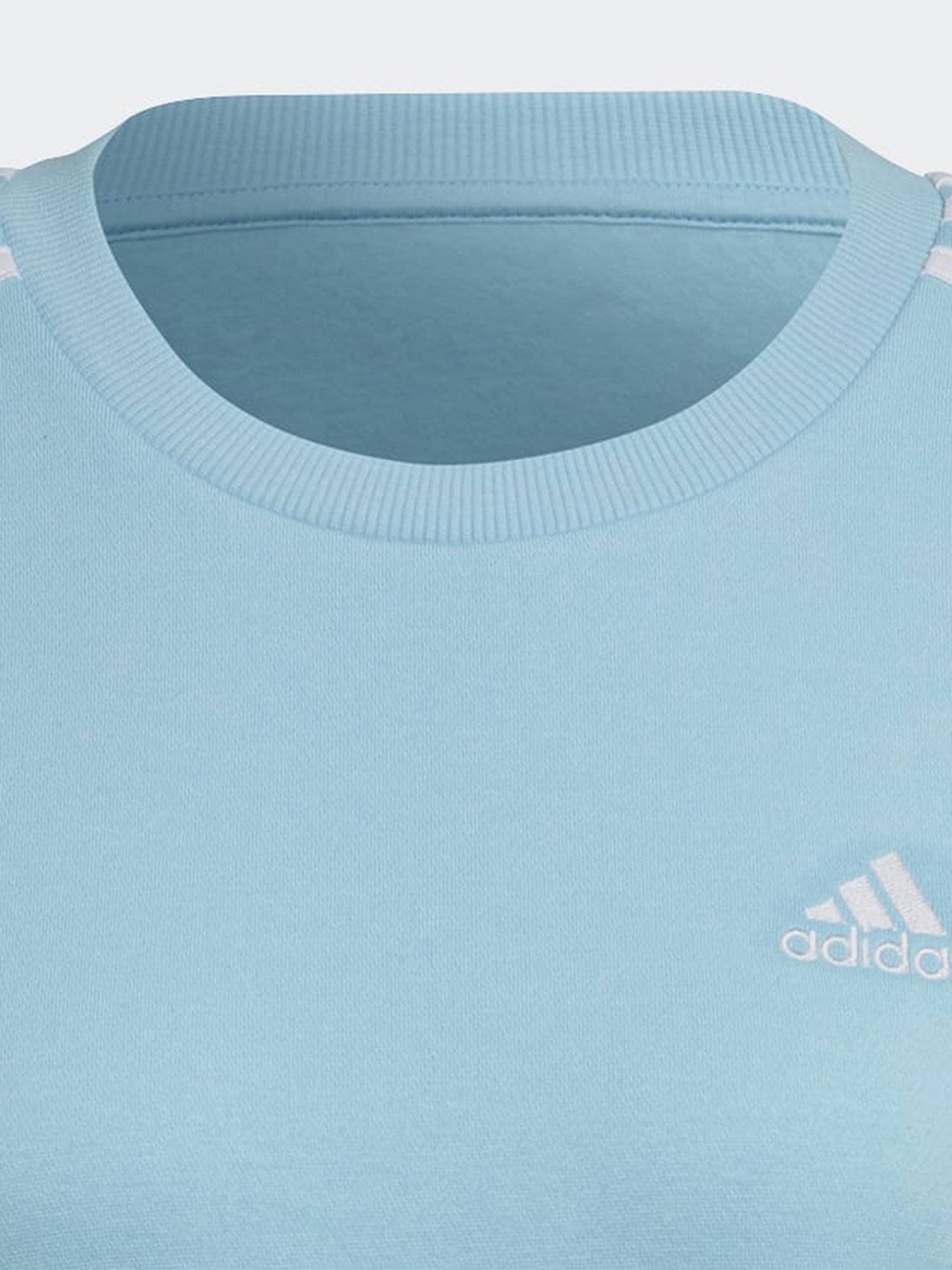 adidas Blue Cotton Striped Sports Sweatshirt