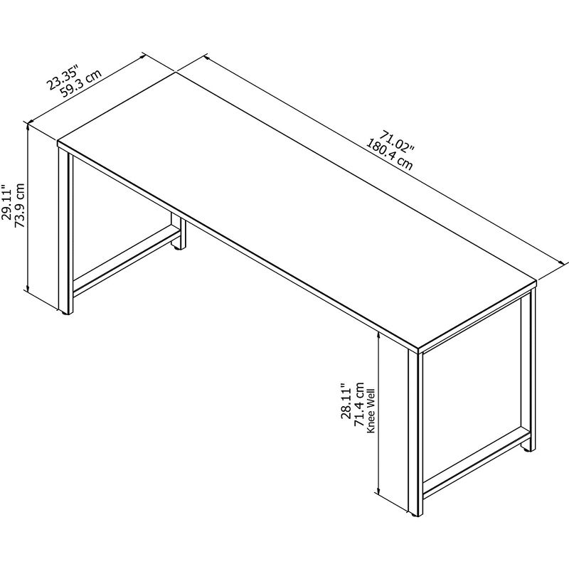 Bush 400 Series White 72W x 24D Table Desk 400S148WH