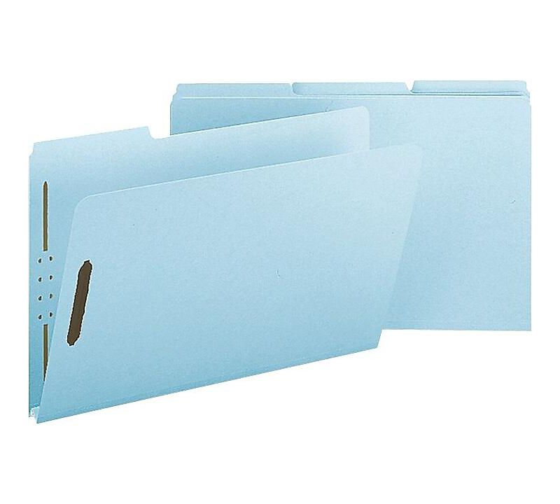 Nature Saver Pressboard Fastener Folder Legal 25/BX Light Blue SP17243