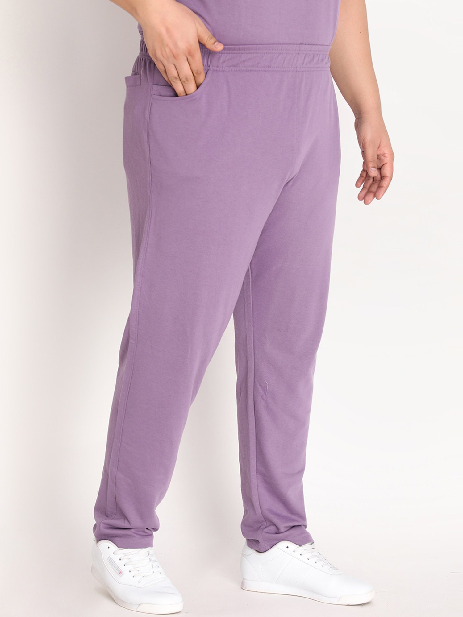 Chkokko Purple Cotton Relaxed Fit Trackpants
