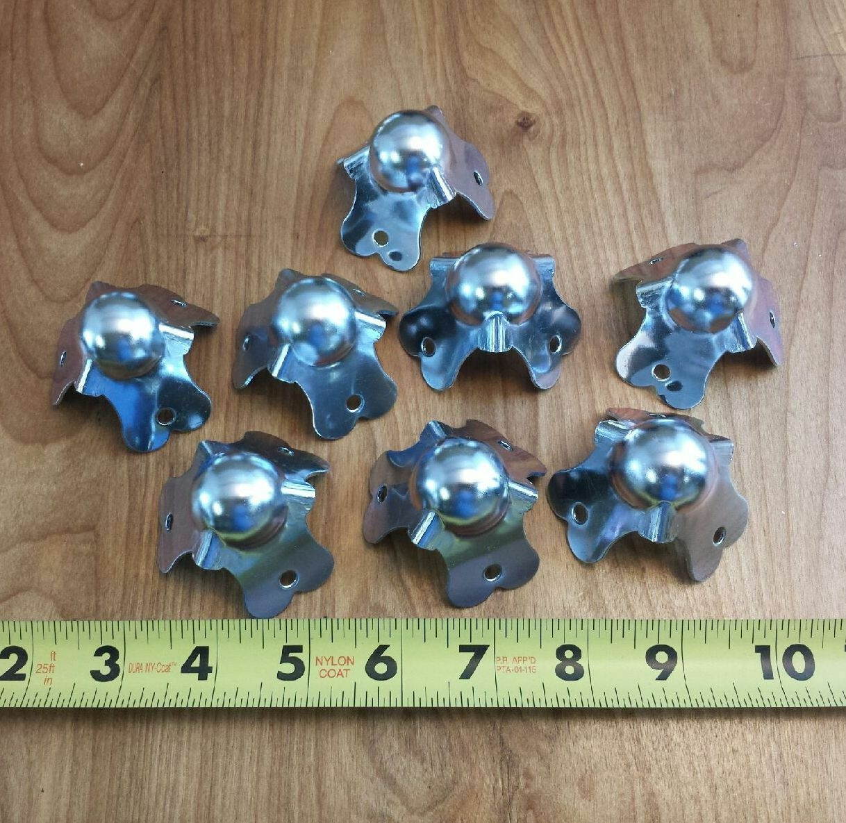 Steel rack or equipment case 3 hole ball type corners zinc -8pc set