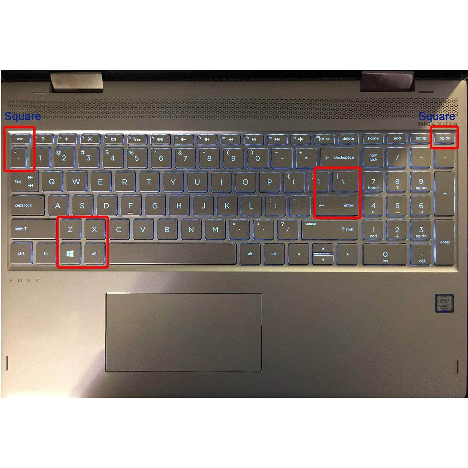 [2pack] Keyboard Cover for HP Envy x360 2-in-1 15.6" Laptop Series /2018 Newest HP Pavilion 15.6 inch Series /2018 HP Envy 17.3" 17M 17-BS 17-BW Series Touch-Screen Laptop Protective Skin(Gradualmint)