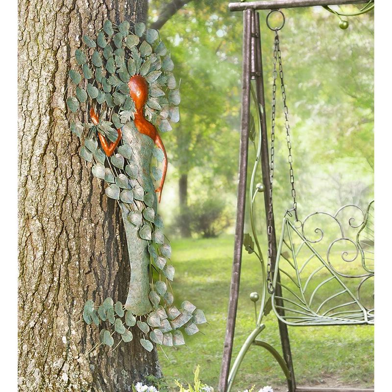 Wind & Weather Copper and Patina-Colored Metal Green Woman Wall Art