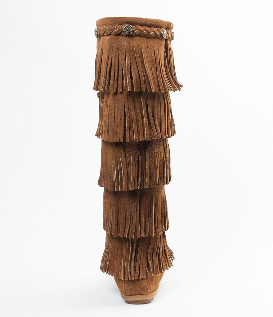 Minnetonka 5-Layer Fringe Suede Boots