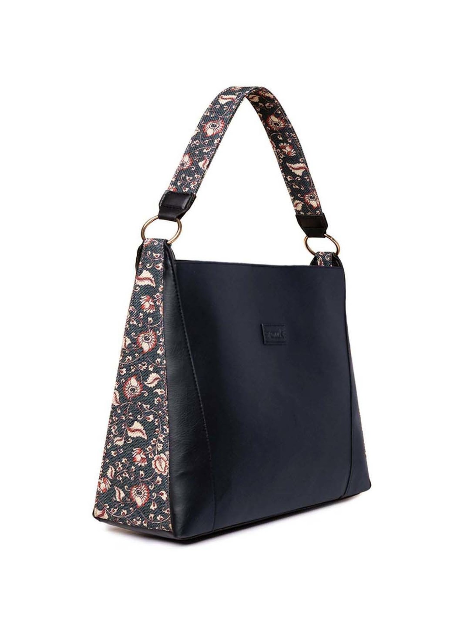 ZOUK Black Printed Large Tote Handbag