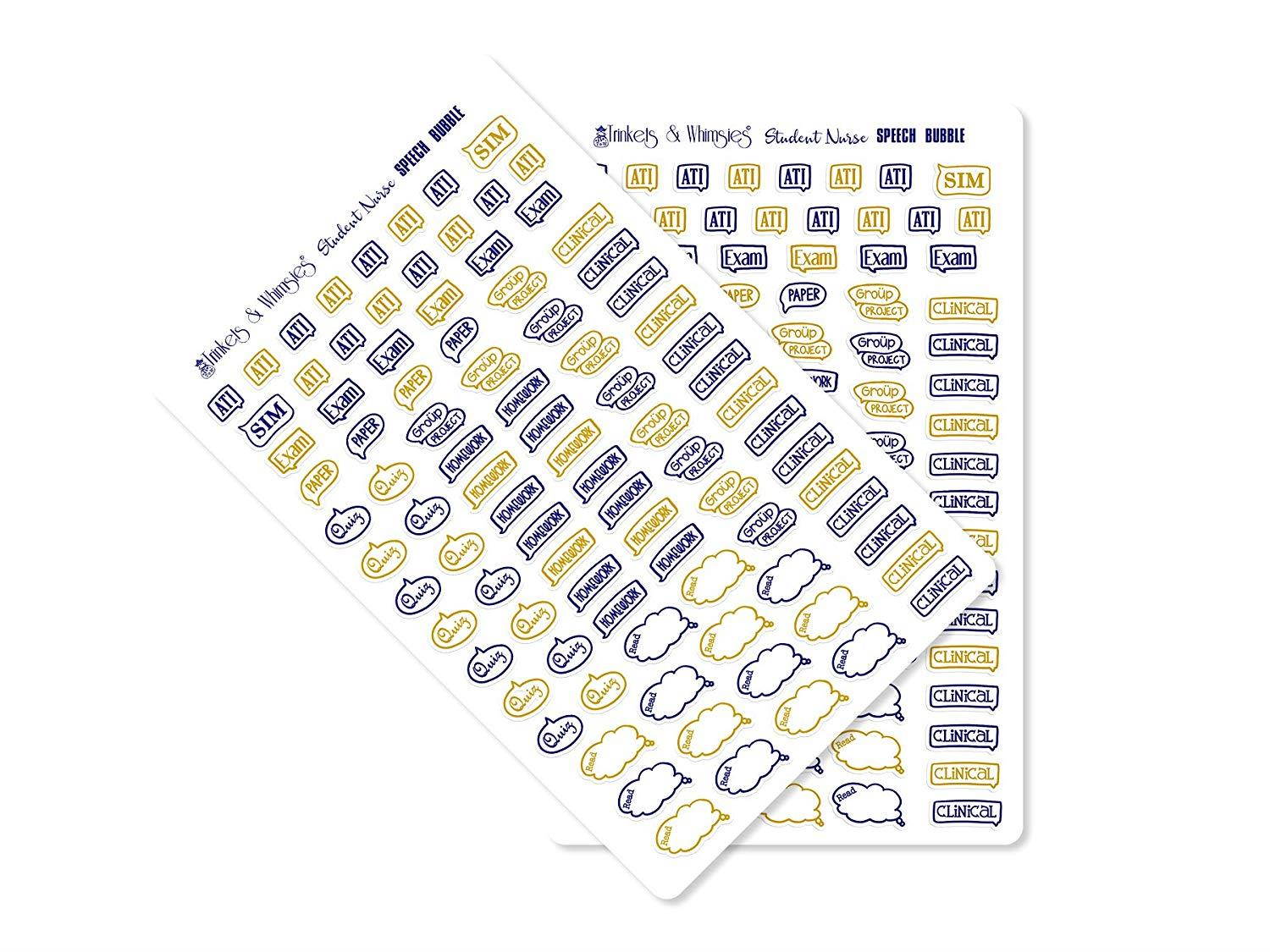 Student Nurse | Future RN | Nursing School Stickers (Blue and Gold First SEM_Glossy 2pc)