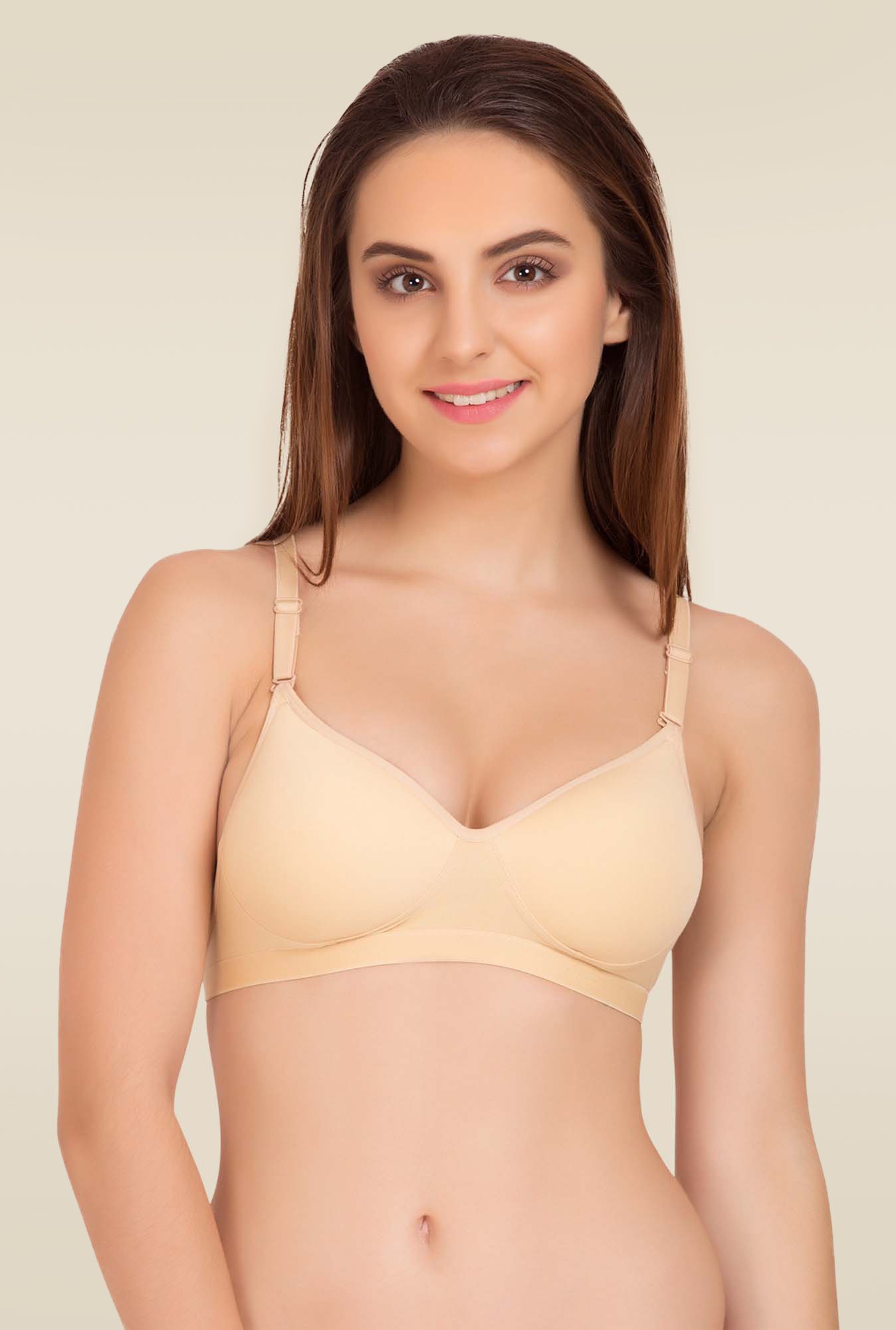 Tweens Beige Non Wired Padded Seamless Bra