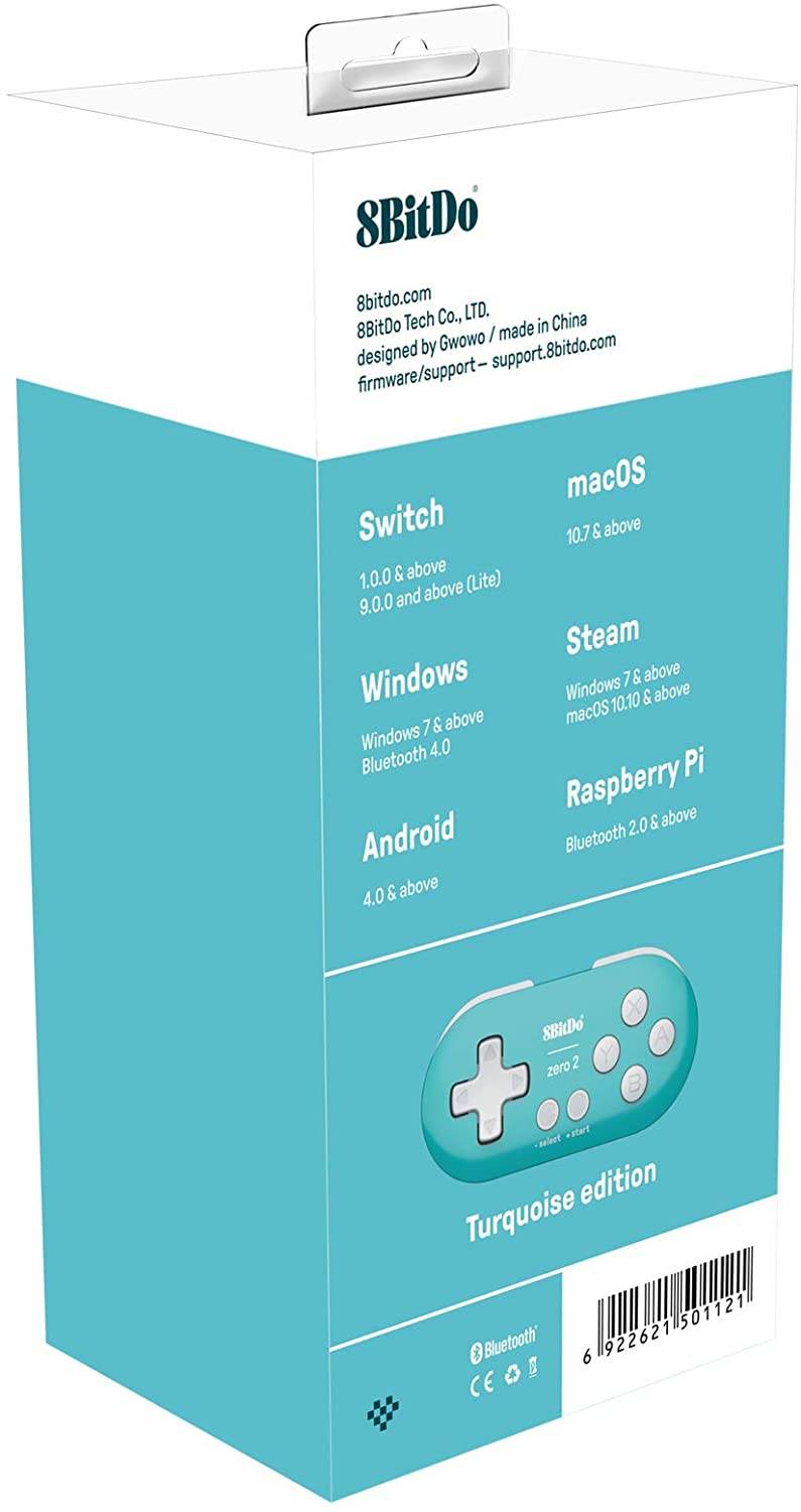 8Bitdo Zero 2 Bluetooth Key Chain Sized Mini Controller for Nintendo Switch, Windows, Android and macOS (Pink Edition)