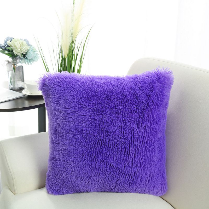 2pk Mina Victory Life Styles Solid Velvet Pillow Covers Brown - Nourison