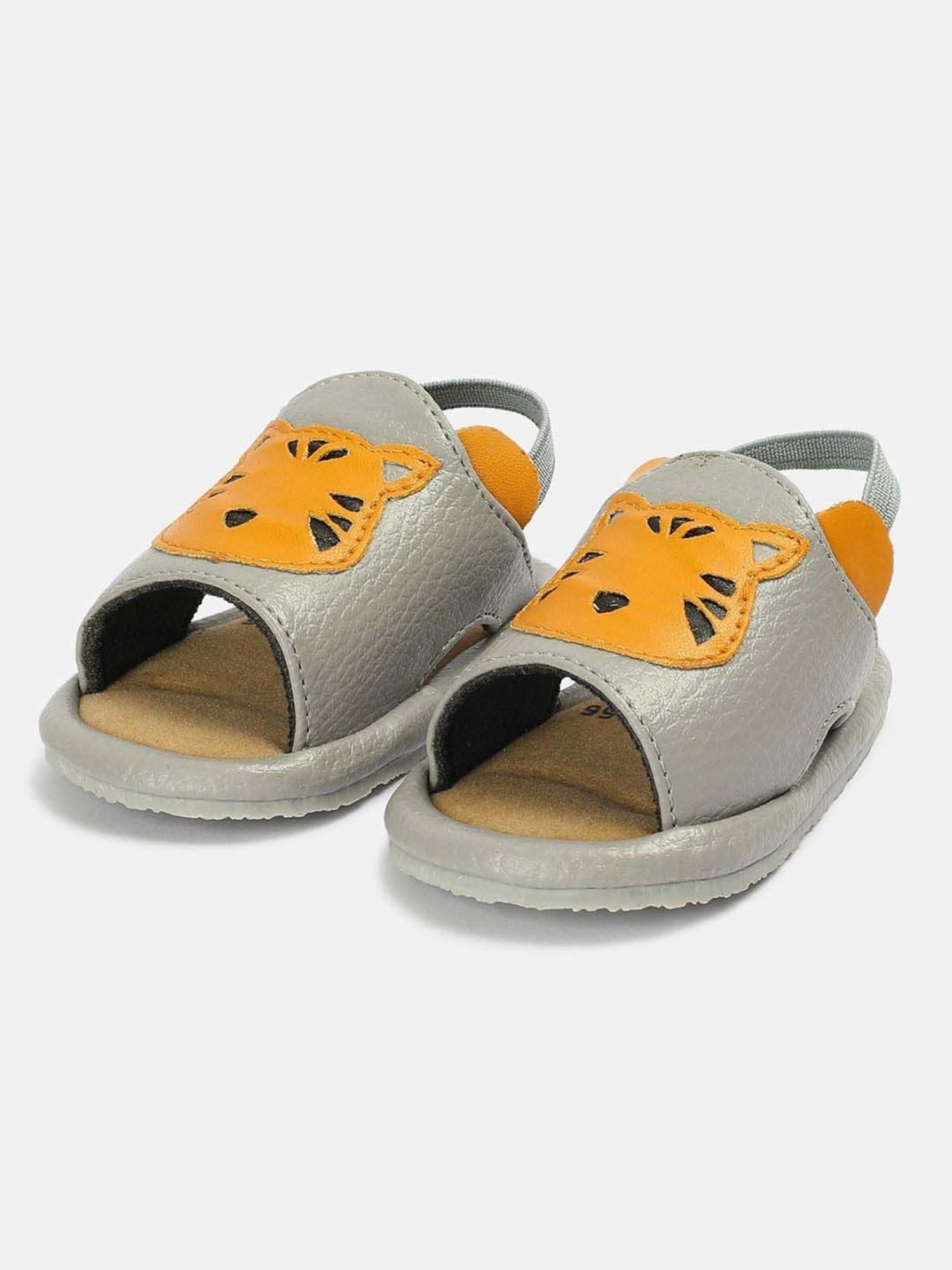 MINIKLUB Boys Grey & Yellow Casual Wear Flip Flop