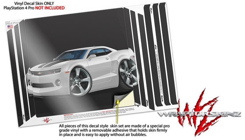 2010 Camaro RS White PS4 Pro Skin fits Sony Playstation 4 Console