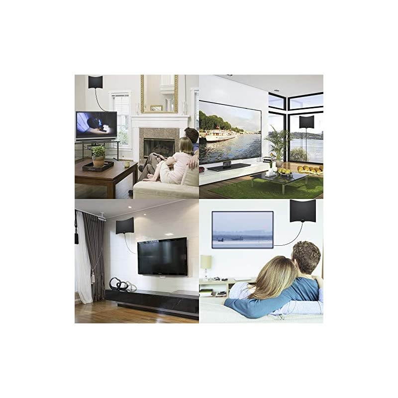Antenna - 2021 Newest Amplified HD Digital Indoor Antenna 250 Miles Long Range - Compatible 4K 1080p Fire Stick and All Older s with Amplifier Signal Booster for VHF UHF Free Channels