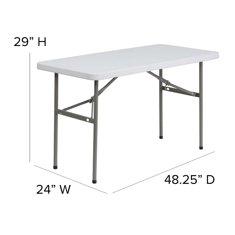 Flash Furniture 4-Foot Granite White Plastic Folding Table