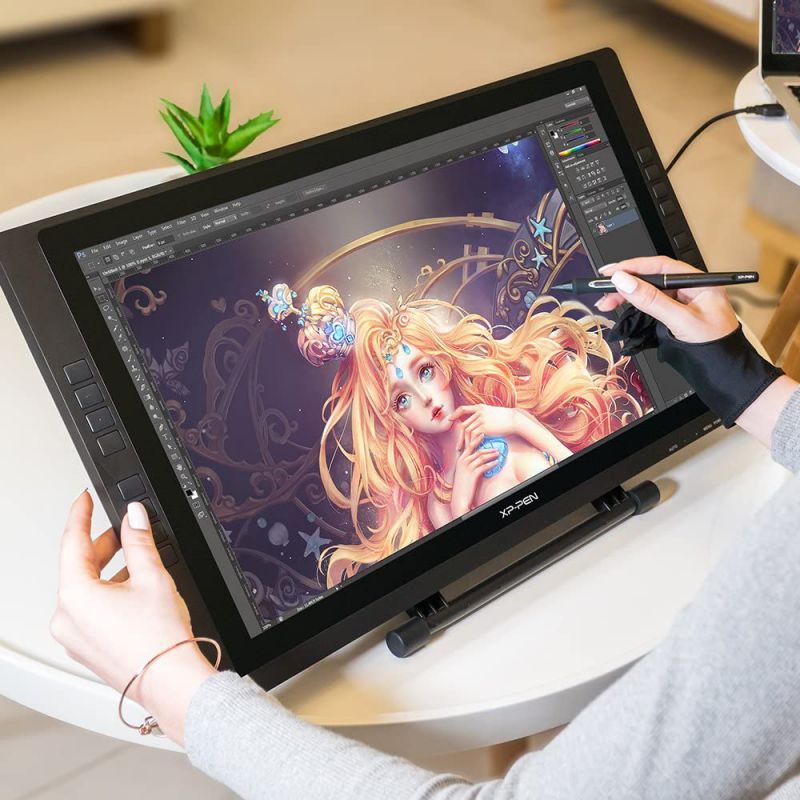 XP-PEN Artist22E Pro Drawing Pen Display Graphic Monitor IPS Monitor 8192 Level Pen Pressure Drawing Pen Tablet Dual Monitor with 16 Express Keys and Adjustable Stand 21.5 Inch