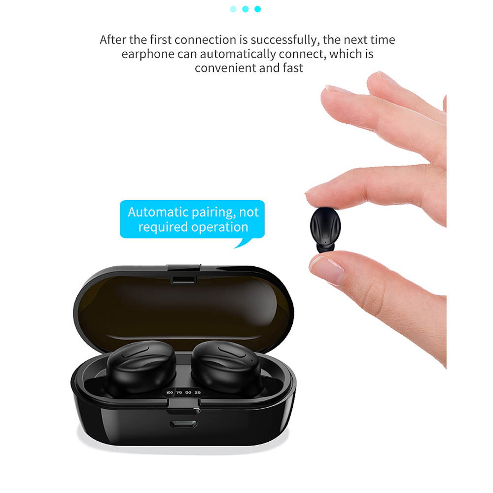 Ture Wireless Earbuds, Bluetooth 5.0 Headphones Stereo Sound Microphone Mini Wireless Earphones Running Headphones with Portable Charging Case for Sport Driving