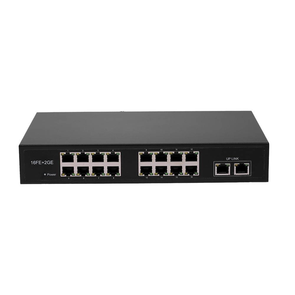 ZWD-16+2BZQN 16FE + 2GE POE Switch with 16 POE Ports 2 Gigabit Uplink IEEE 802.3af Standard POE Switch Power