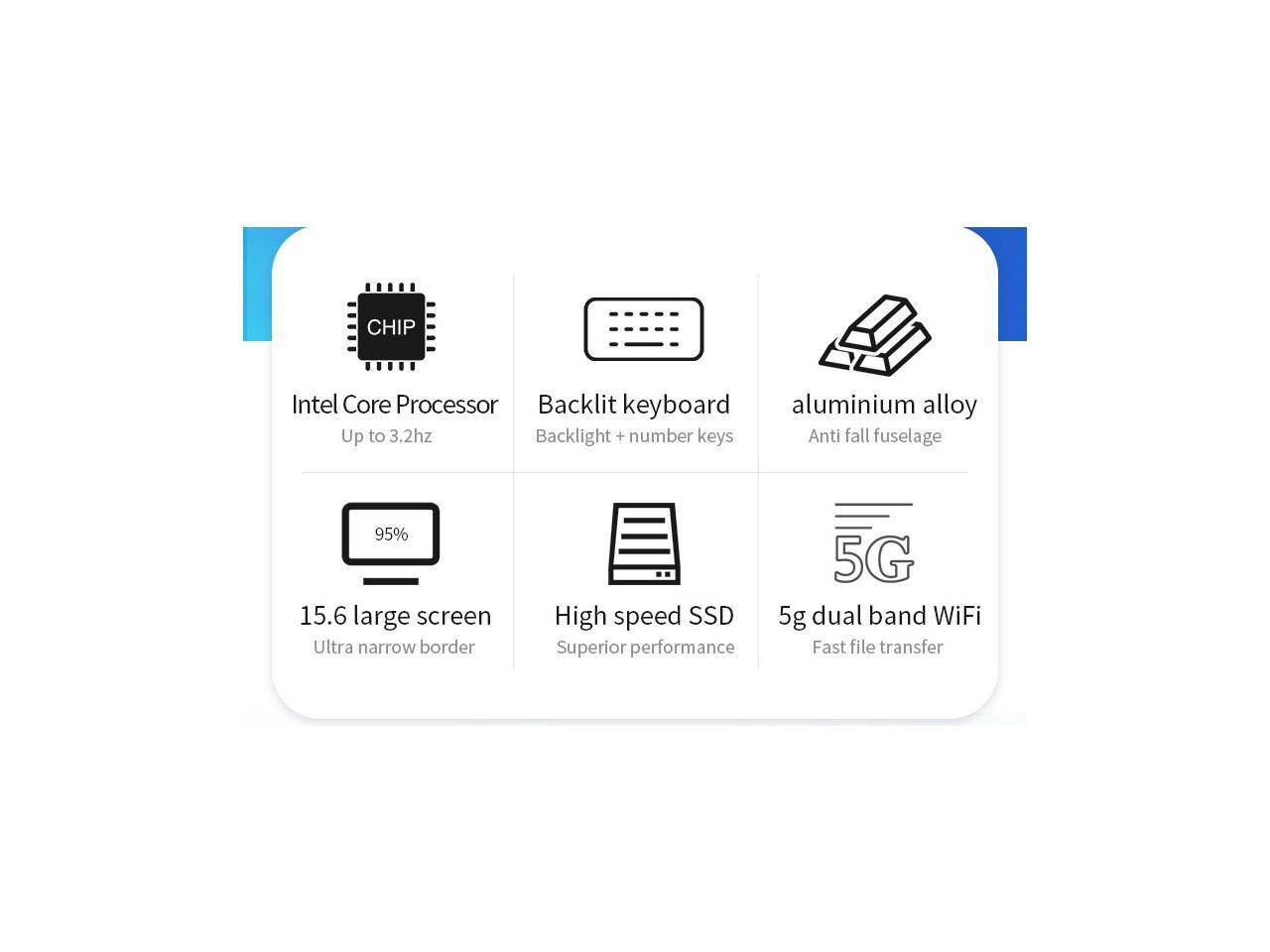 SZD 15.6&lsquo;&rsquo; Ultra Thin And Light Laptop FHD IPS Screen Intel Core i3-6157U Up to 2.40 GHz 8GB DDR4 RAM 256GB Metal Shell Offical Laptop Windows 10 Notebook Computer Home USB 3.0*2