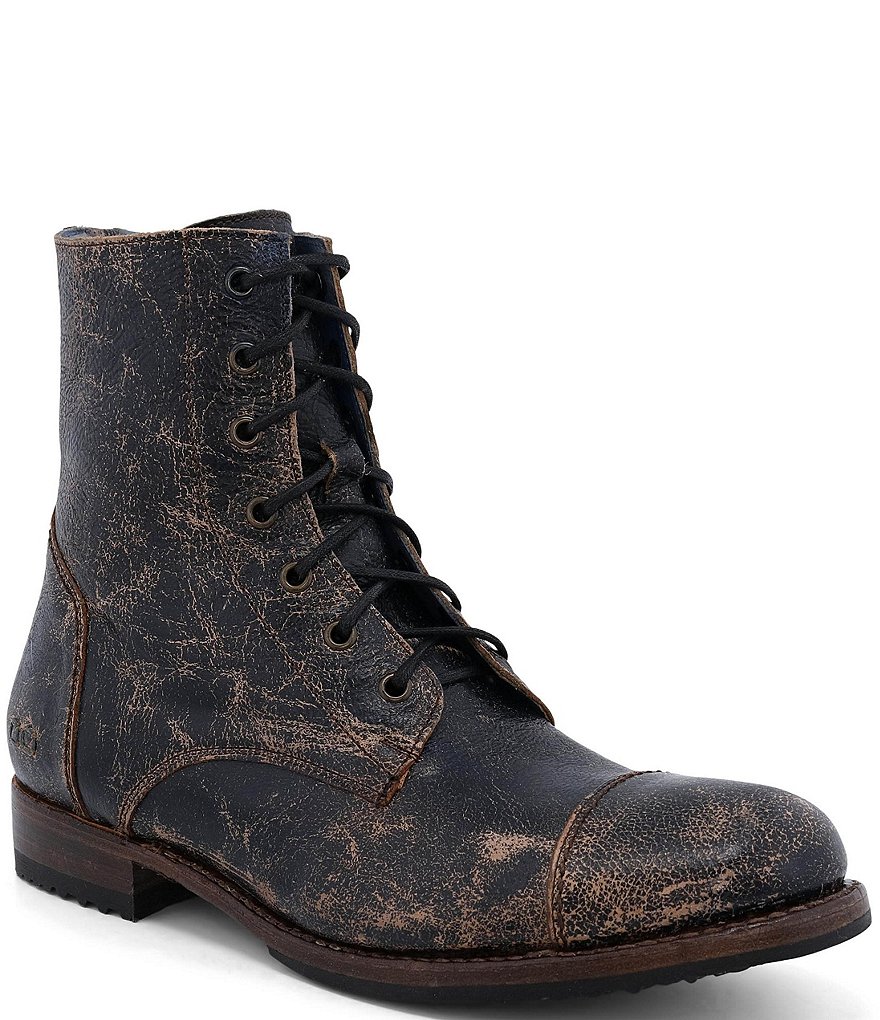 Bed Stu Men's Protege Distressed Leather Cap Toe Combat Boots