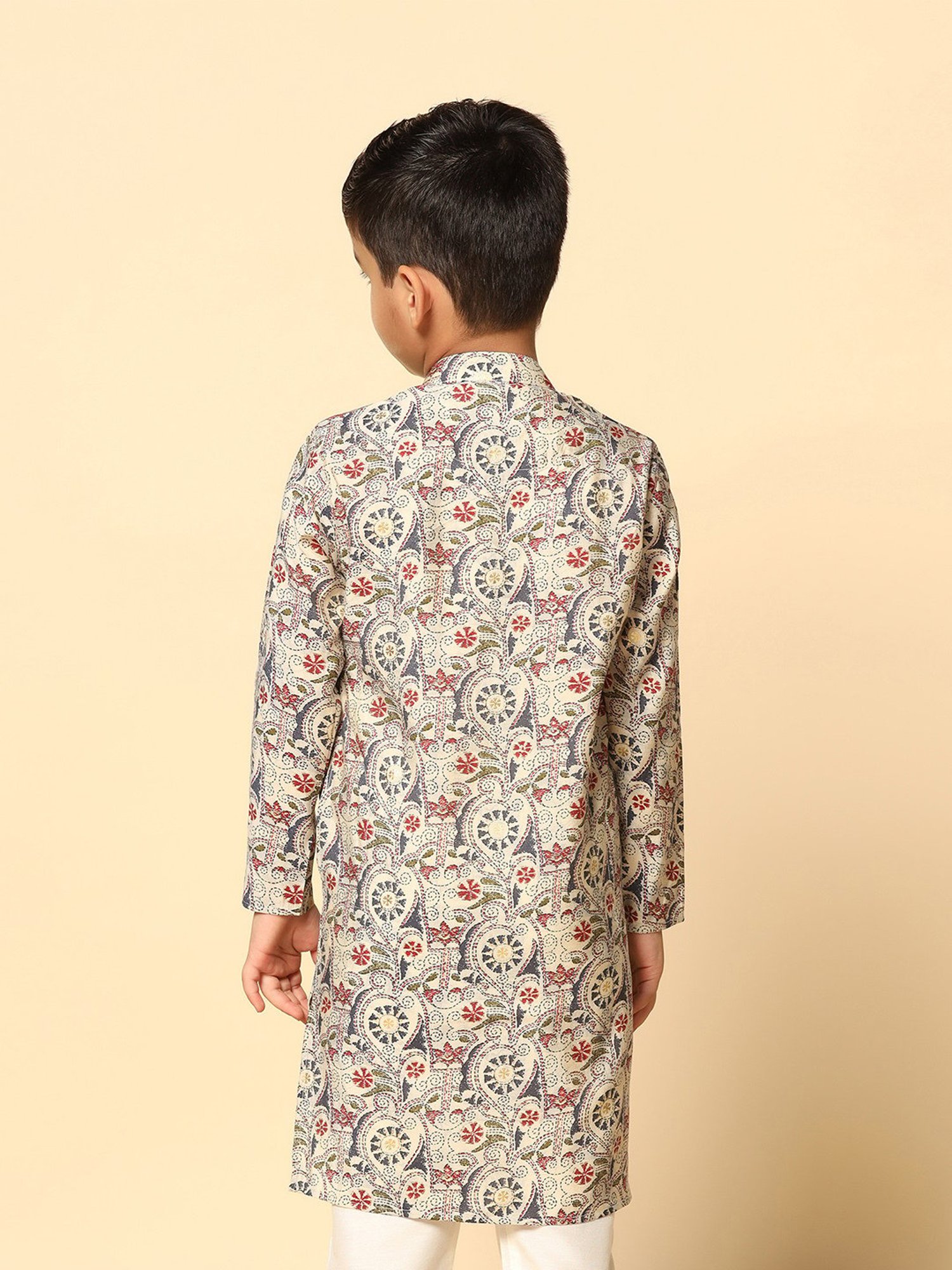 KISAH Boys Multicolor Printed Full Sleeves Kurta