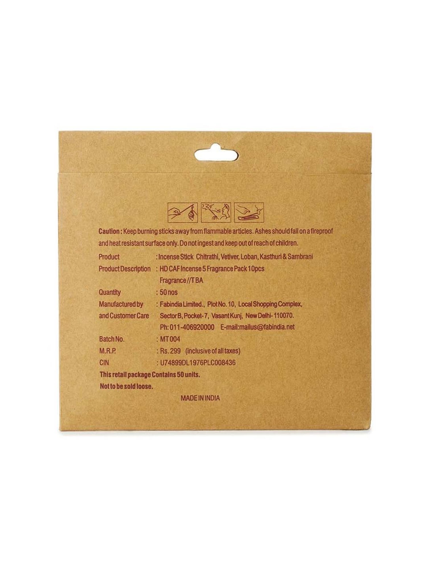 Fabindia Home Standalone Brown Wood Incense Sticks - Set of 50