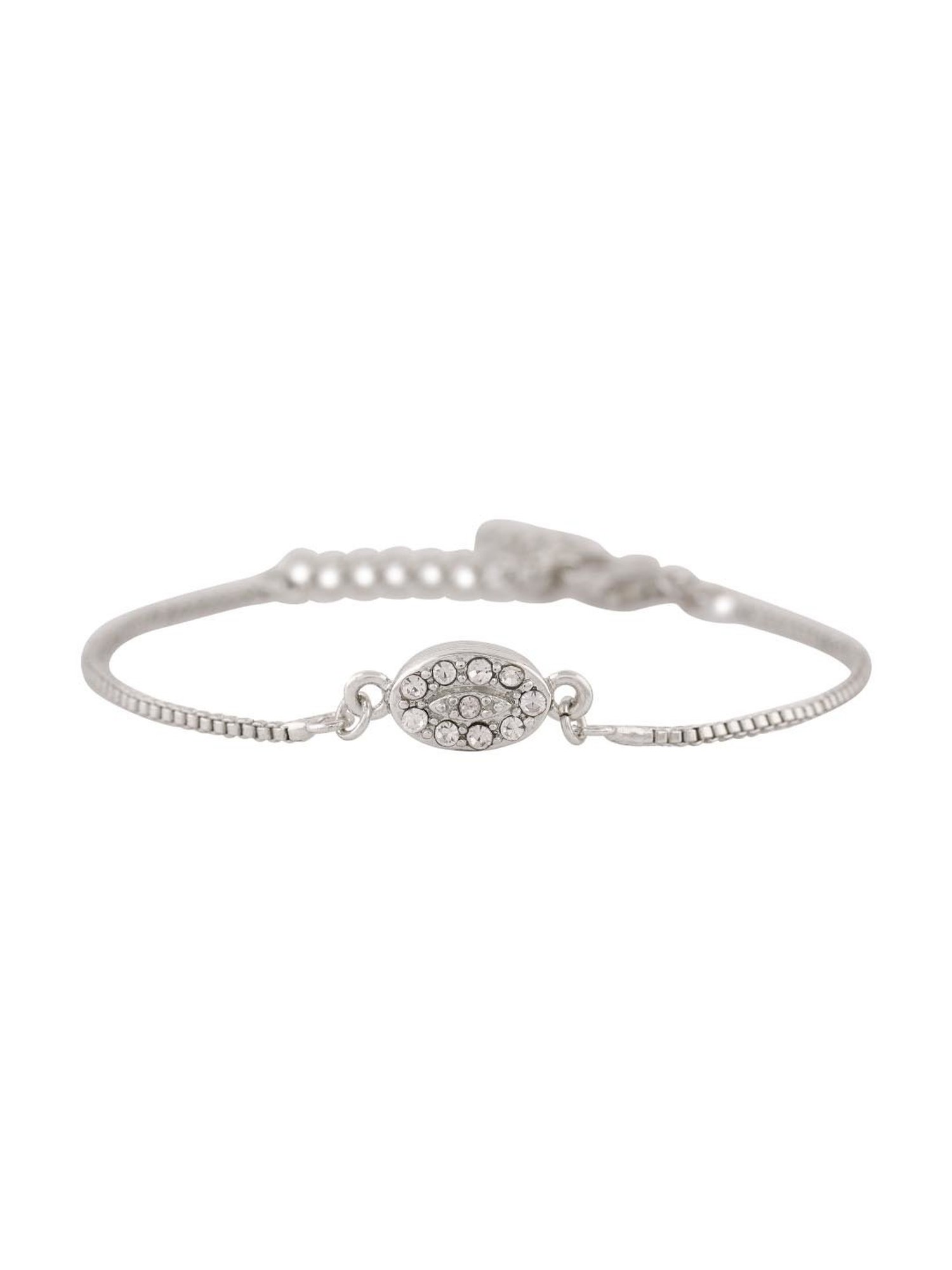 Estele Rhodium-Plated Bracelet with Austrian Crystals for Women