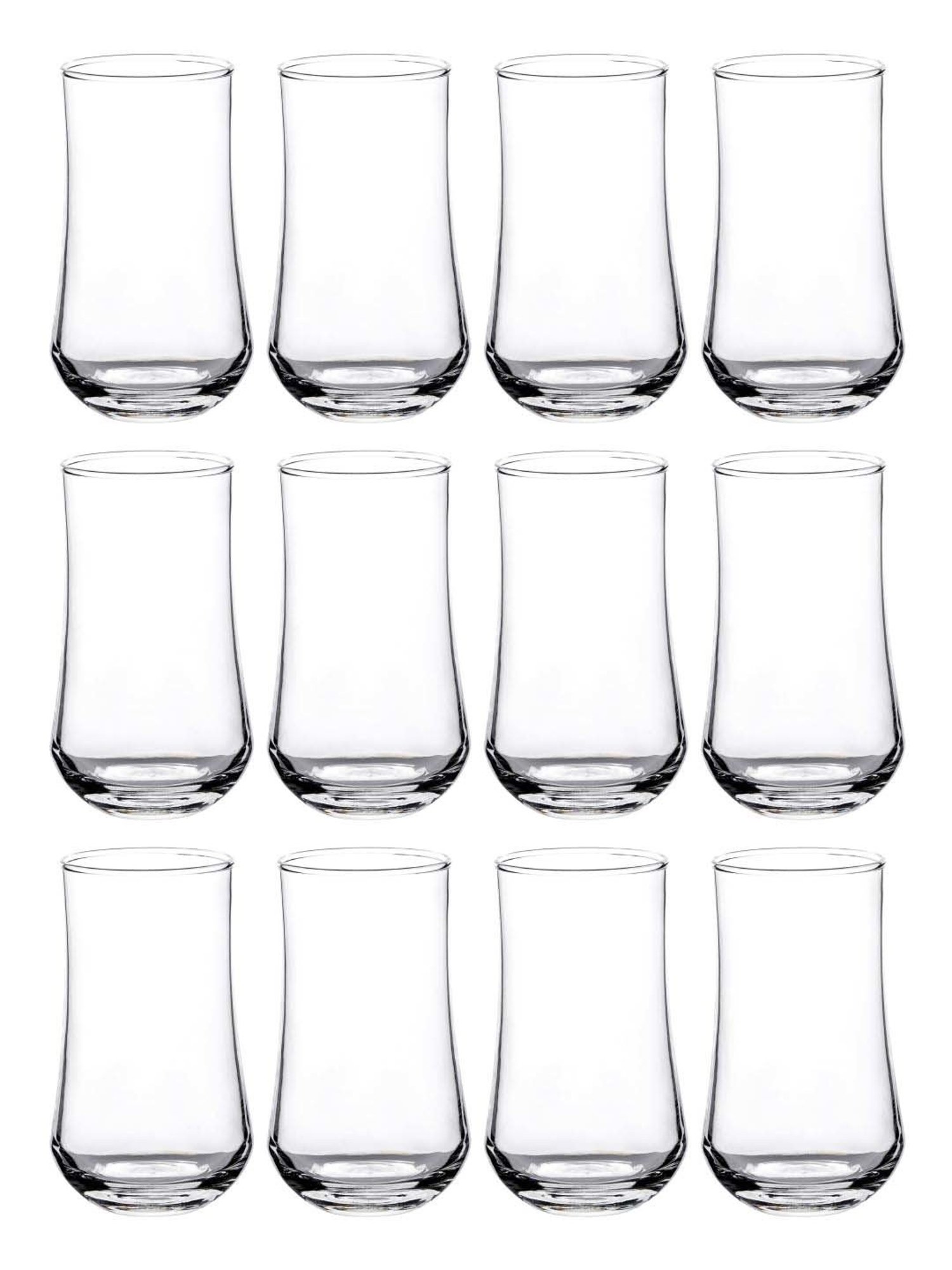 ROXX Oasis Transparent Glass Tumbler (0.355 L) - Set of 12