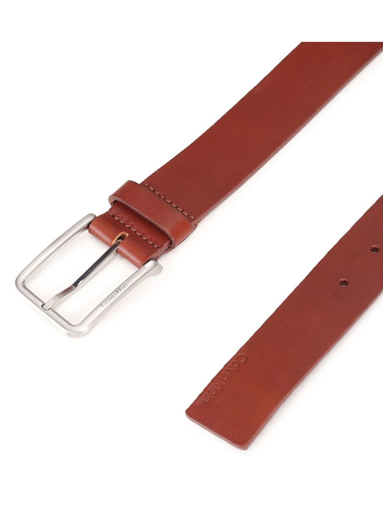 Calvin Klein Jeans Dark Tan Leather Casual Belt