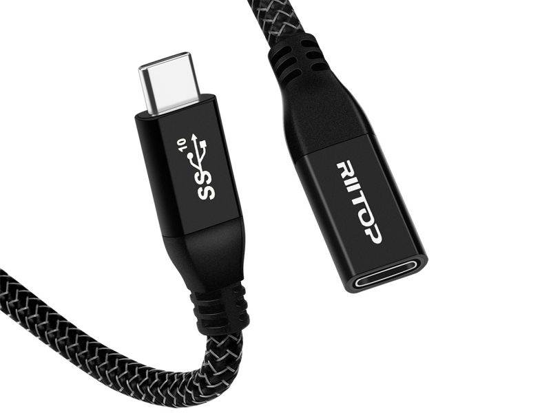 USB C Extension Cable 6ft, RIITOP USB Type-C Male to Female (Gen2 10Gbps) Cord Support Charging & Data for Nintendo Switch, MacBook Pro, Dell XPS