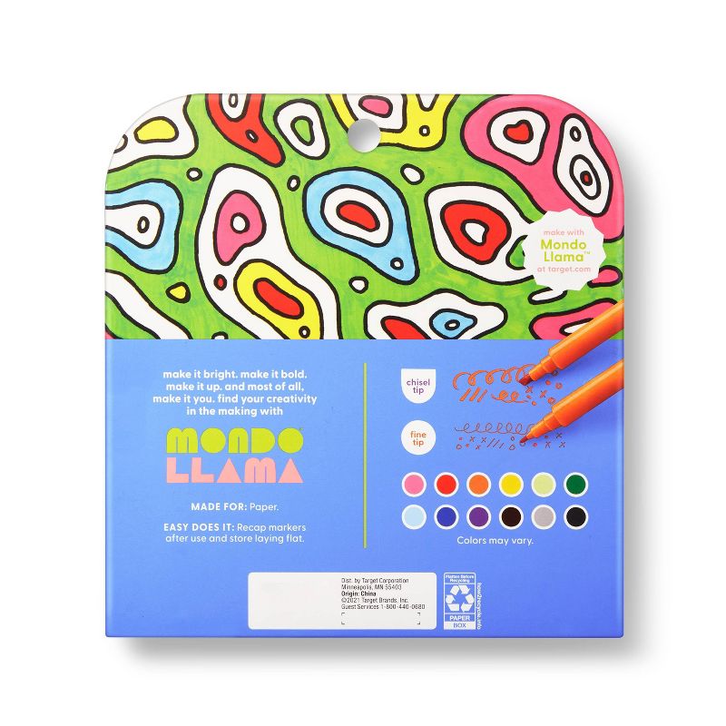 12ct Markers Chisel & Fine Dual-Tip - Mondo Llama™