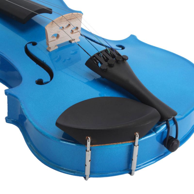 High Quality 4/4 Full Size Blue Acoustic Violin w/ Case Bow Rosin for Sudents
