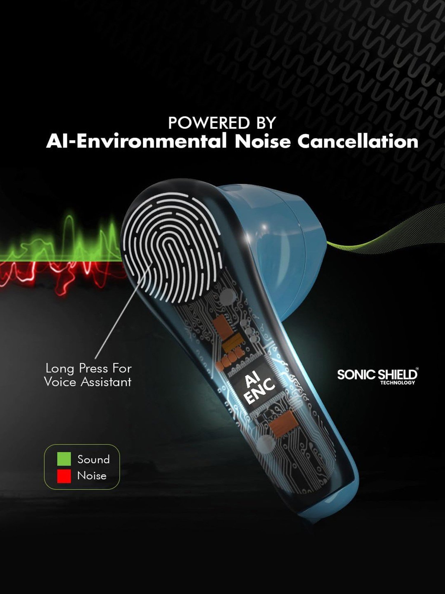 ACwO DwOTS 515 In Ear BT Earbuds with 50H Playtime, AI-ENC Technology (Sapphire Blue, True Wireless)