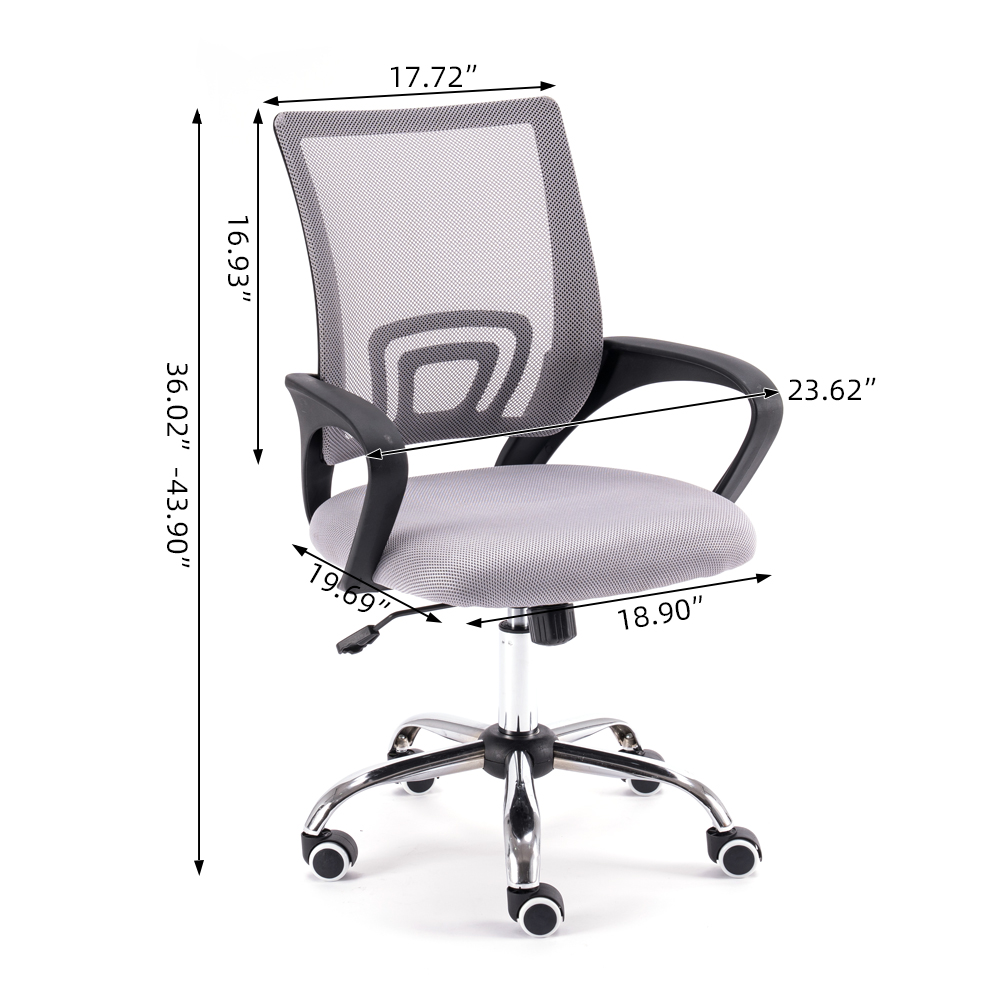 Office Chair Computer Desk Black Ergonomic Executive Mesh Chair Swivel Mid Back