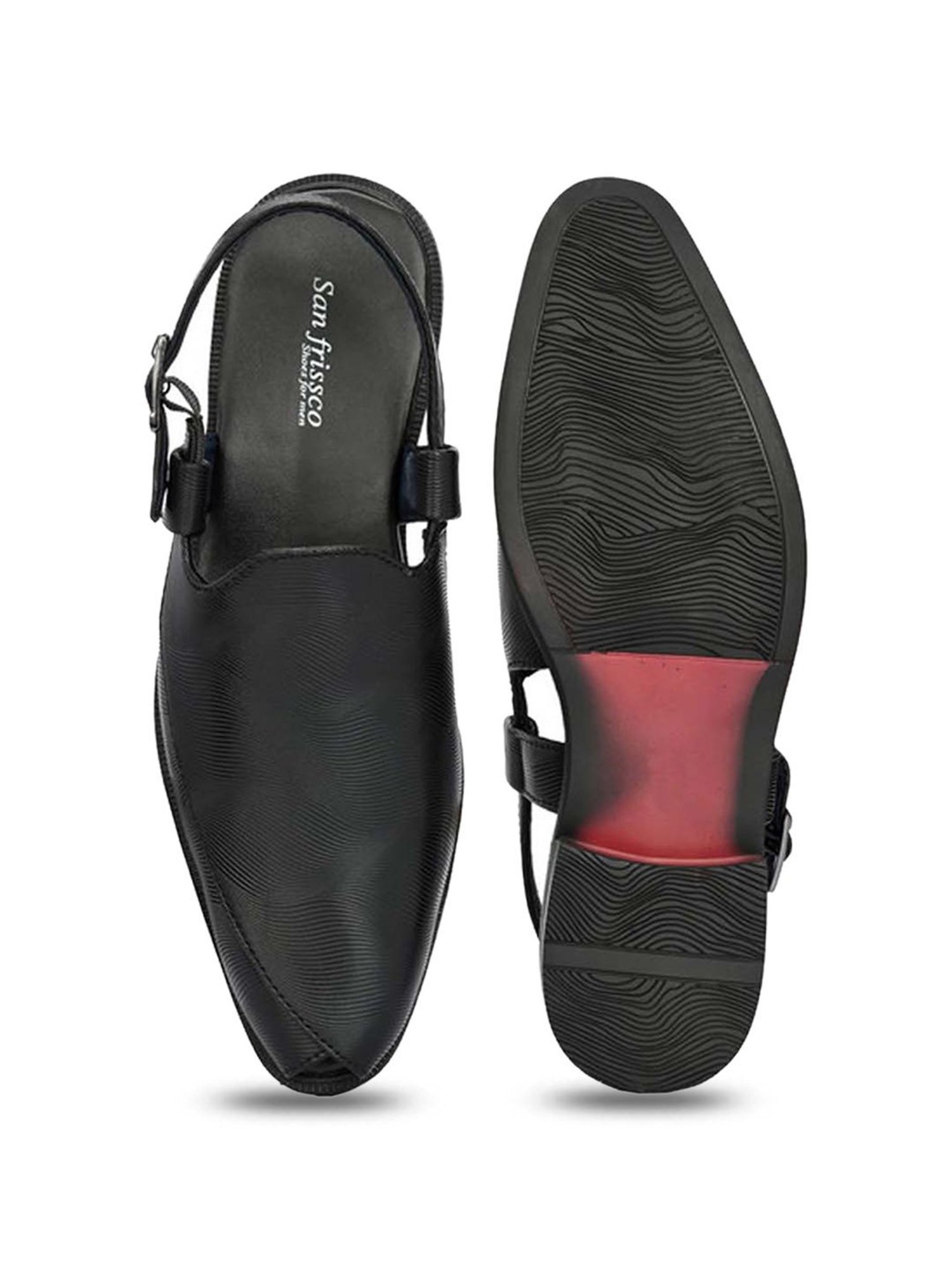 San Frissco Men's Black Back Strap Sandals