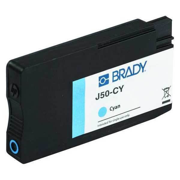 BRADY J50-CY Ink Cartridge,New,Cyan