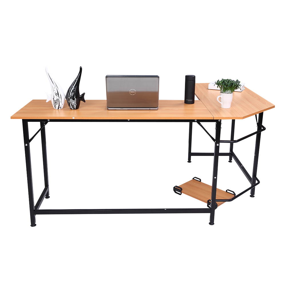 L-Shape Gaming Table Corner Computer Desk PC Table Workstation with Cpu Stand