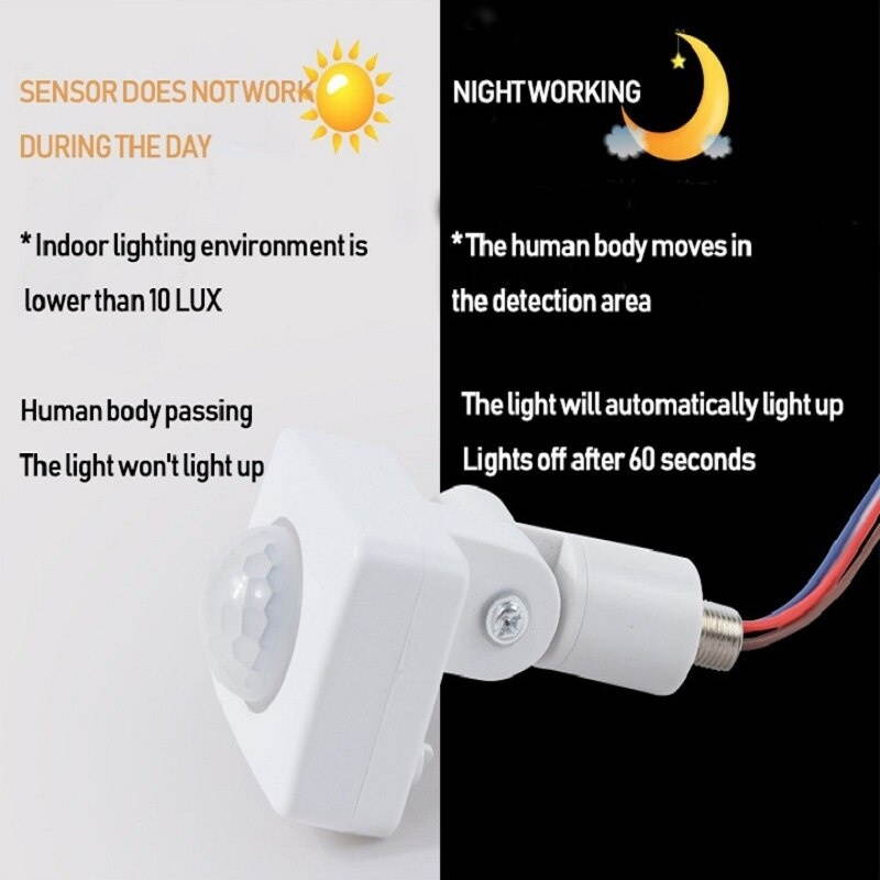 Human Infrared Sensor LED Flood Light PIR 160 Degree Monitoring Range Small Size And High Sensitivity Power-on Time Adjustable