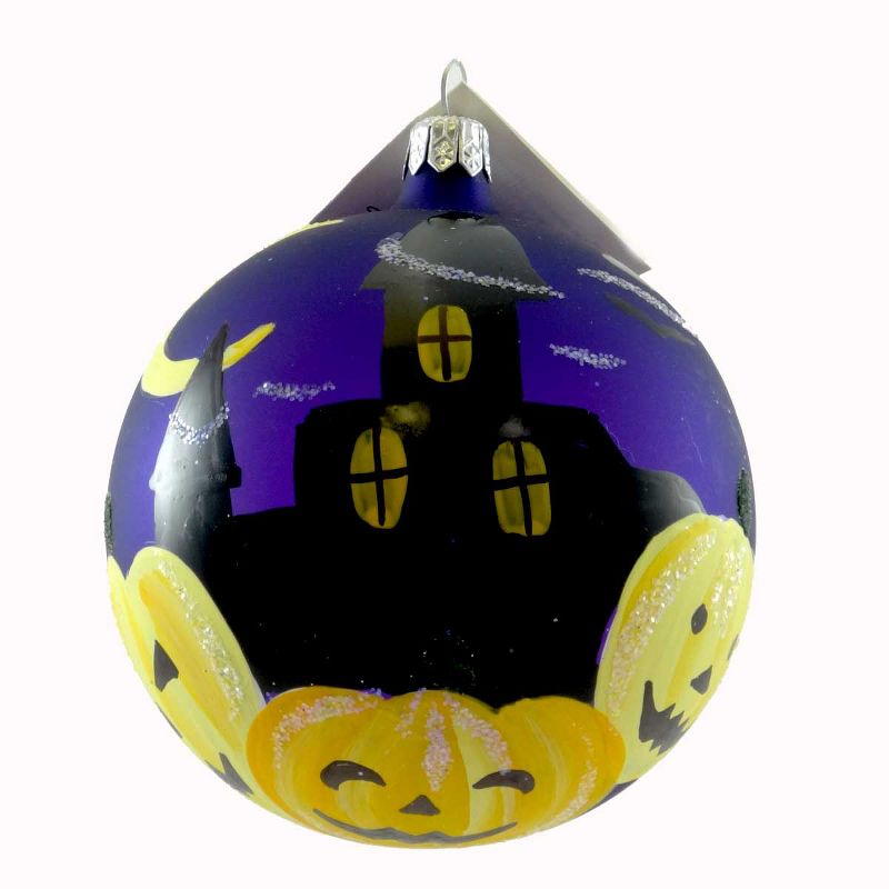 Laved Italian Ornaments Haunted House Ball Pumpkins Halloween Moon  -  Tree Ornaments
