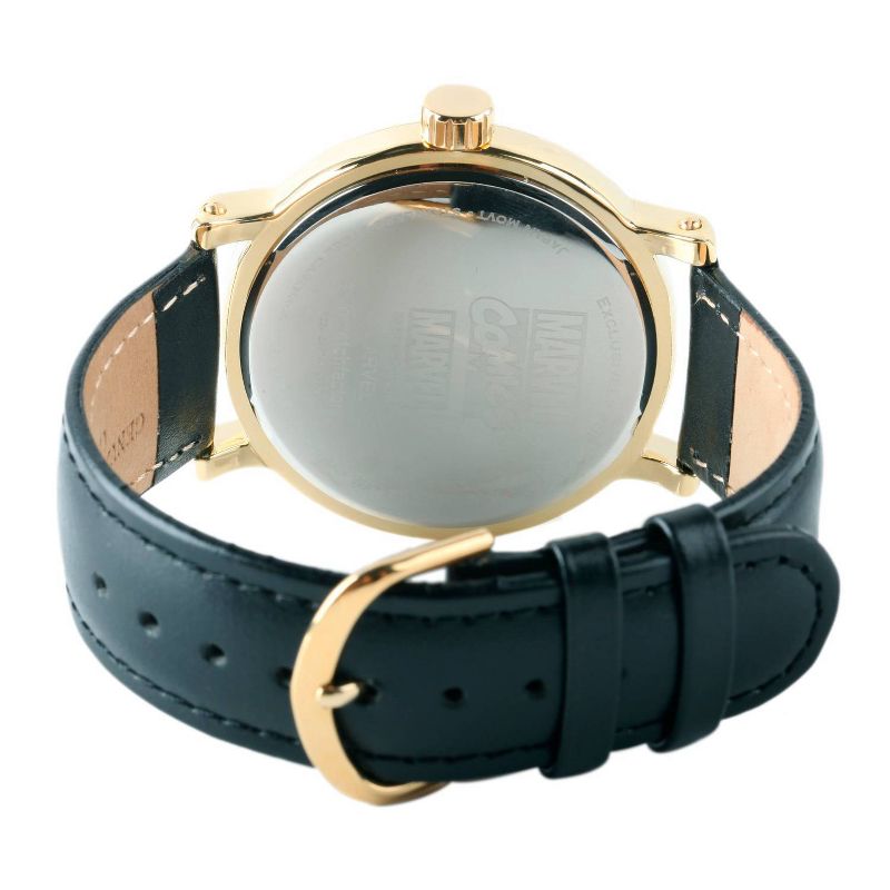 Men's Marvel Spider-Man, Hulk and Captain America Vintage Watch Shiny with Alloy Case - Black