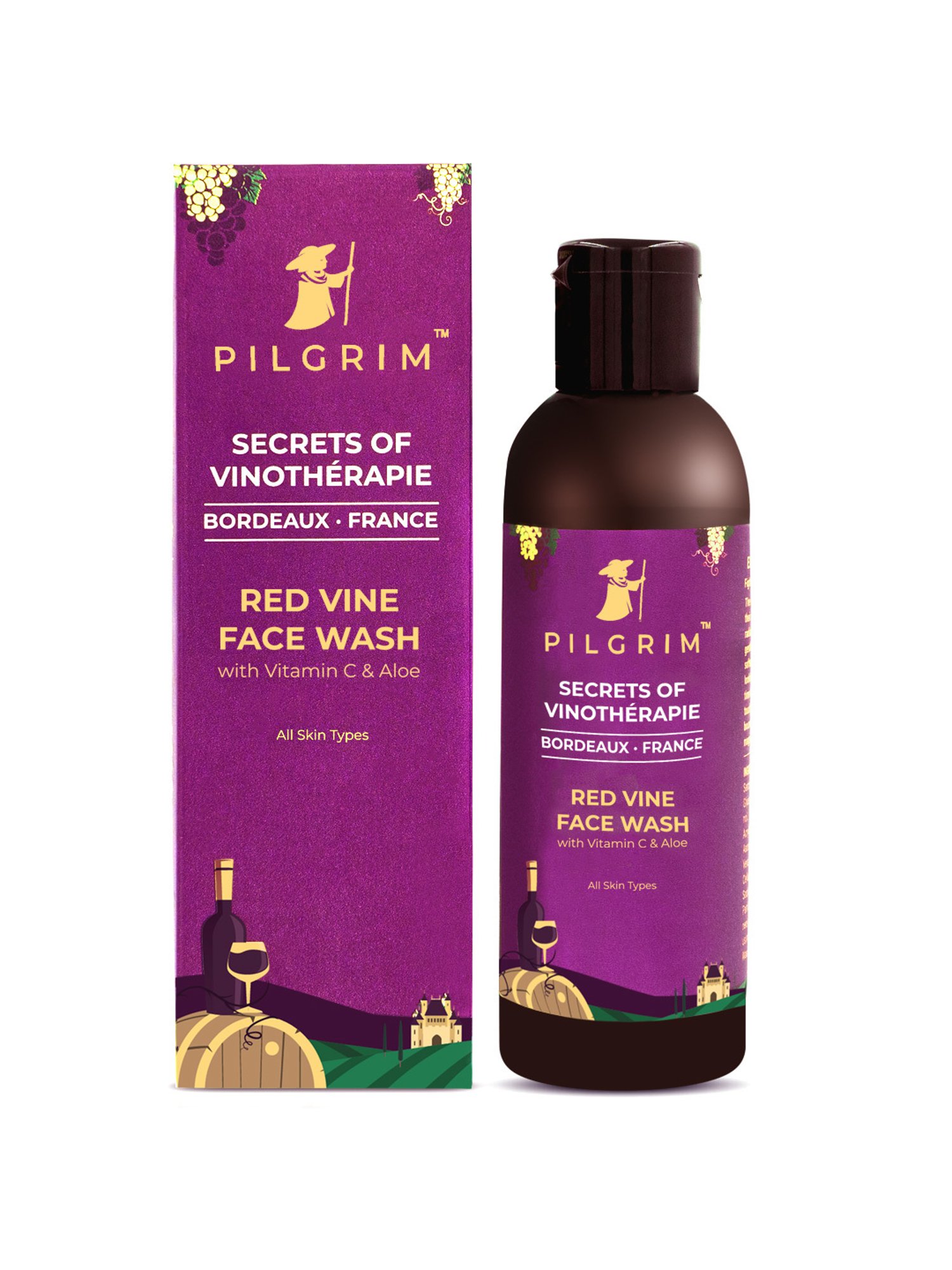Pilgrim Red Vine Face Wash with Vit C & Goodness of Aloe - 100 ml