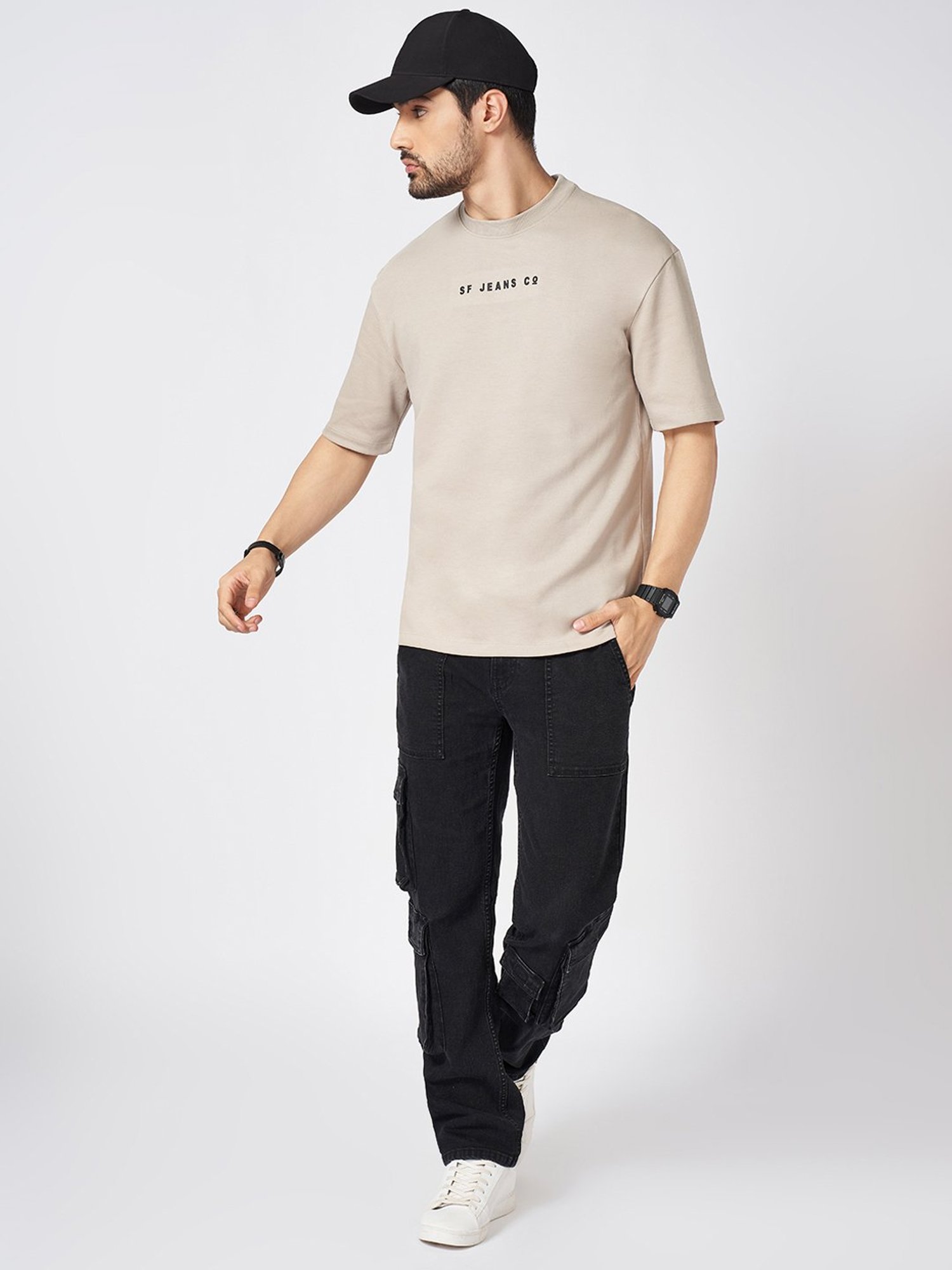 SF Jeans by Pantaloons Atmosphere Cotton Blend Loose Fit T-Shirt