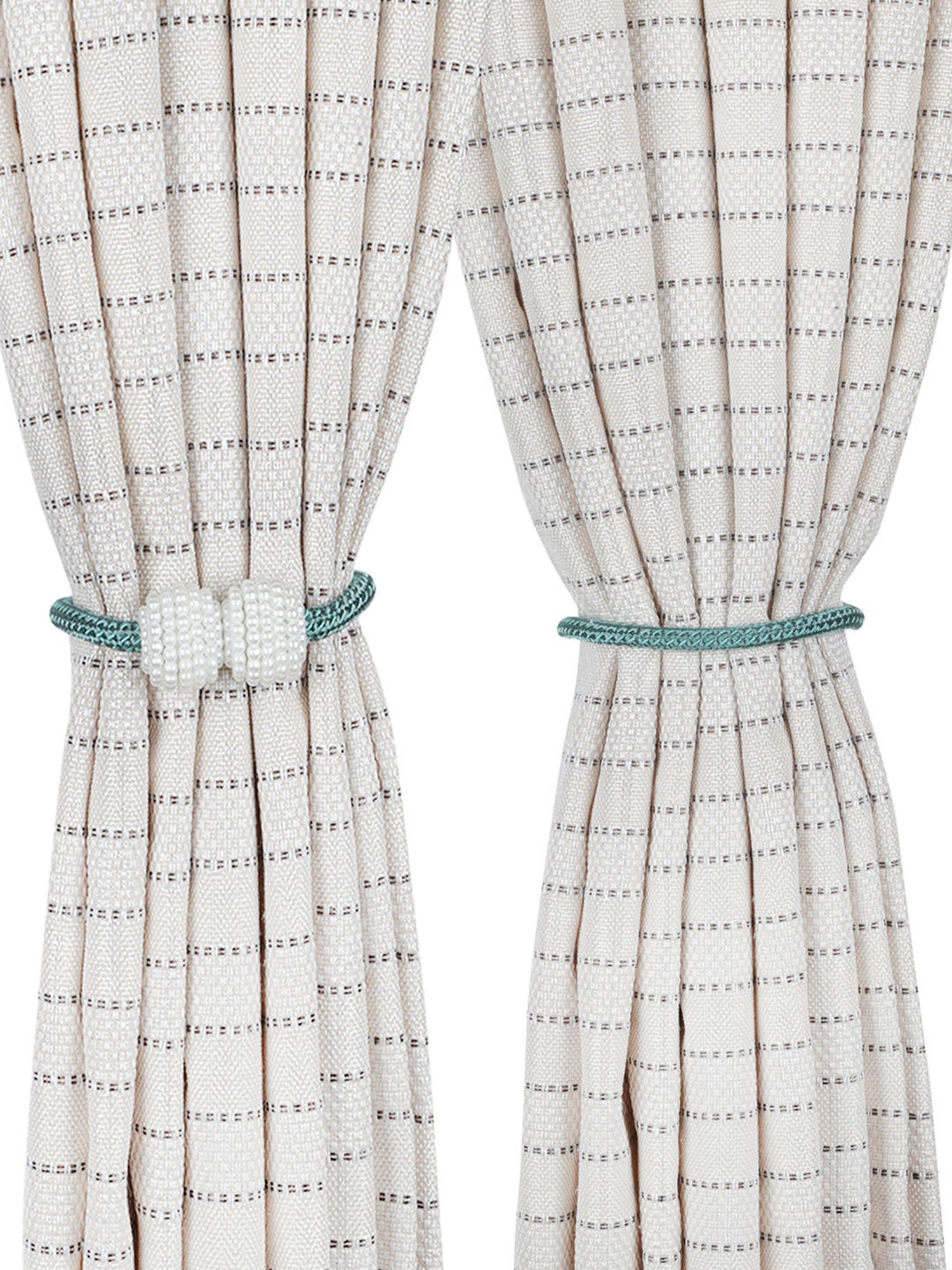 Romee Green Polyester Solid Curtain Tie and Hold Backs