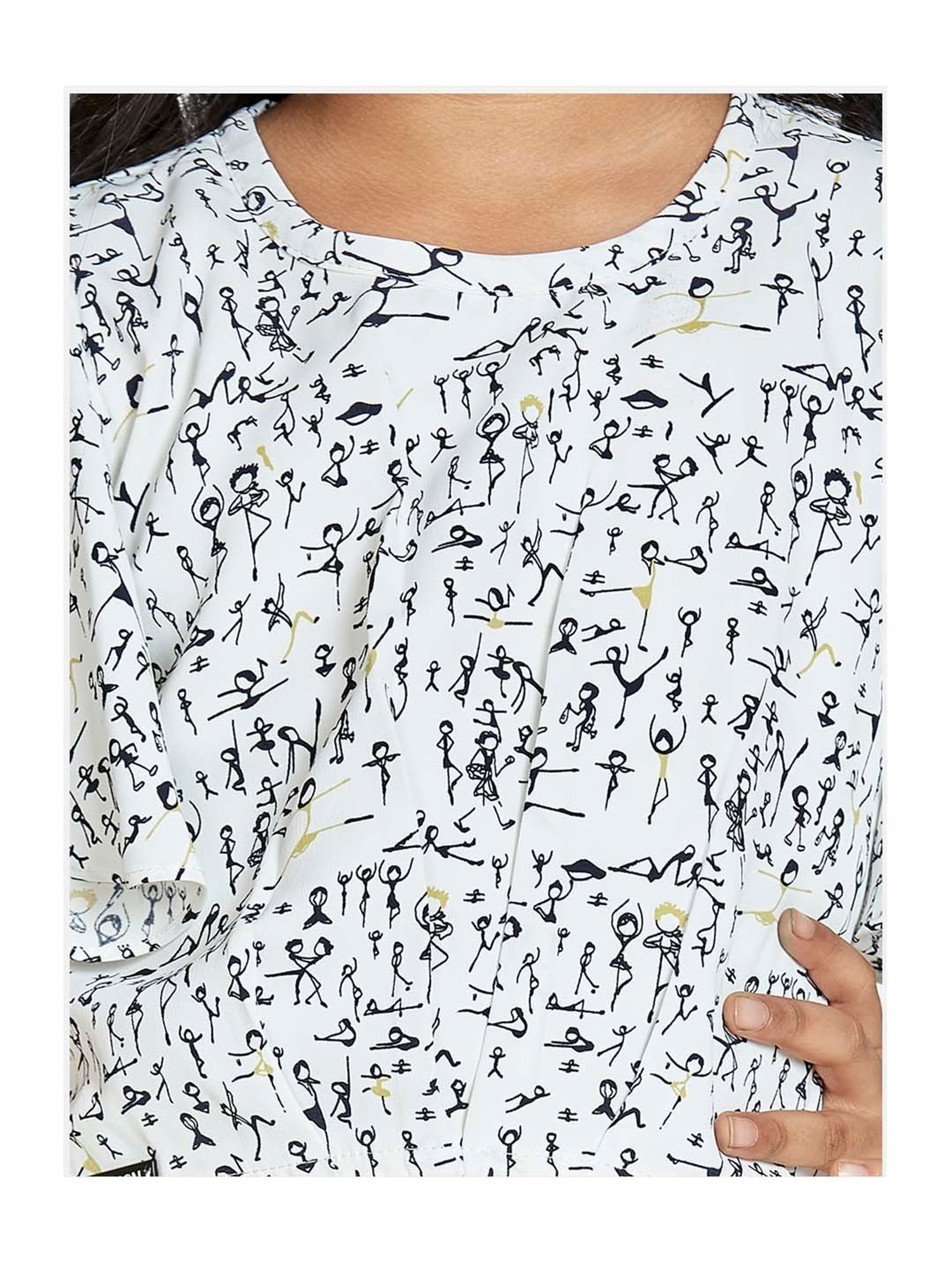 Peppermint Kids White & Yellow Printed Top Set