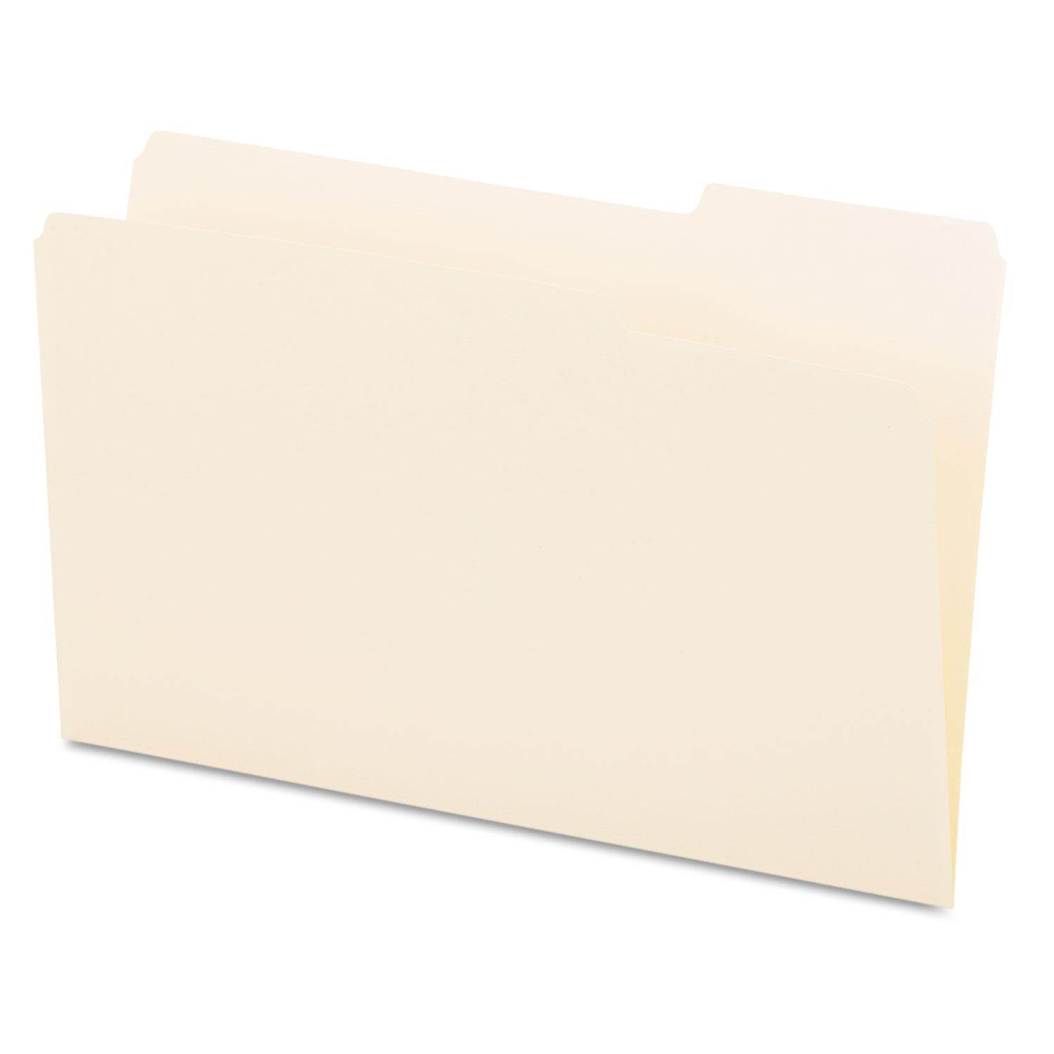 UNIVERSAL File Folders 1/3 Cut One-Ply Top Tab Third Position Legal Manila 100