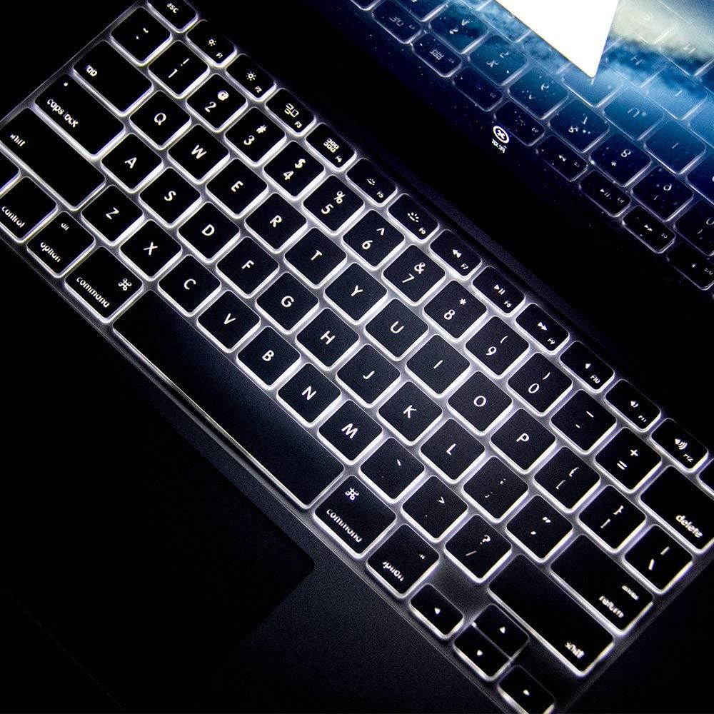 Premium MacBook Keyboard Cover,Ultra Thin Keyboard Skins for New Pro 13 inch without Touch Bar A1708 and MacBook Pro Retina 12 inch-Black(US version)