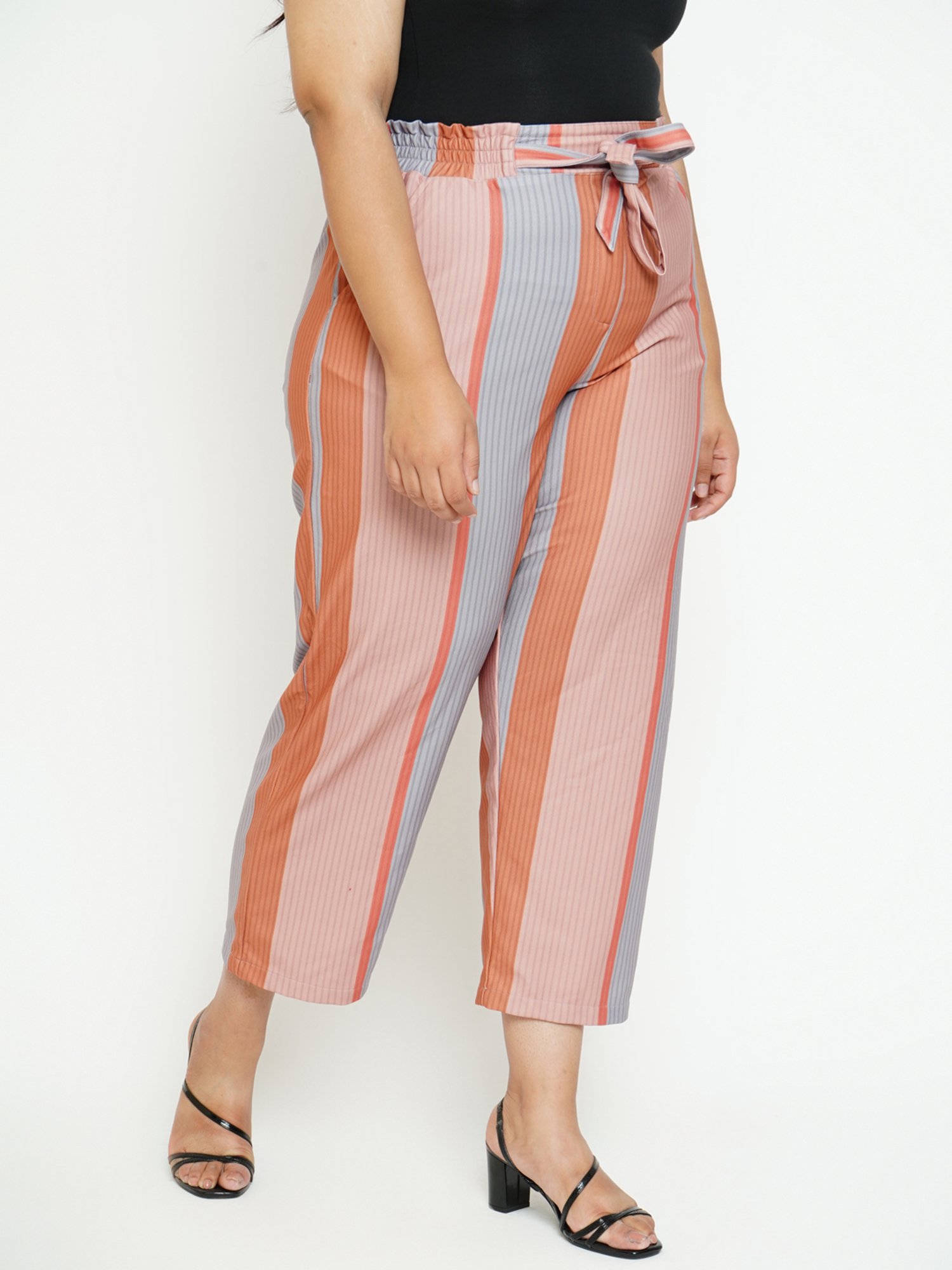 Amydus Multicolor Striped High Rise Trousers
