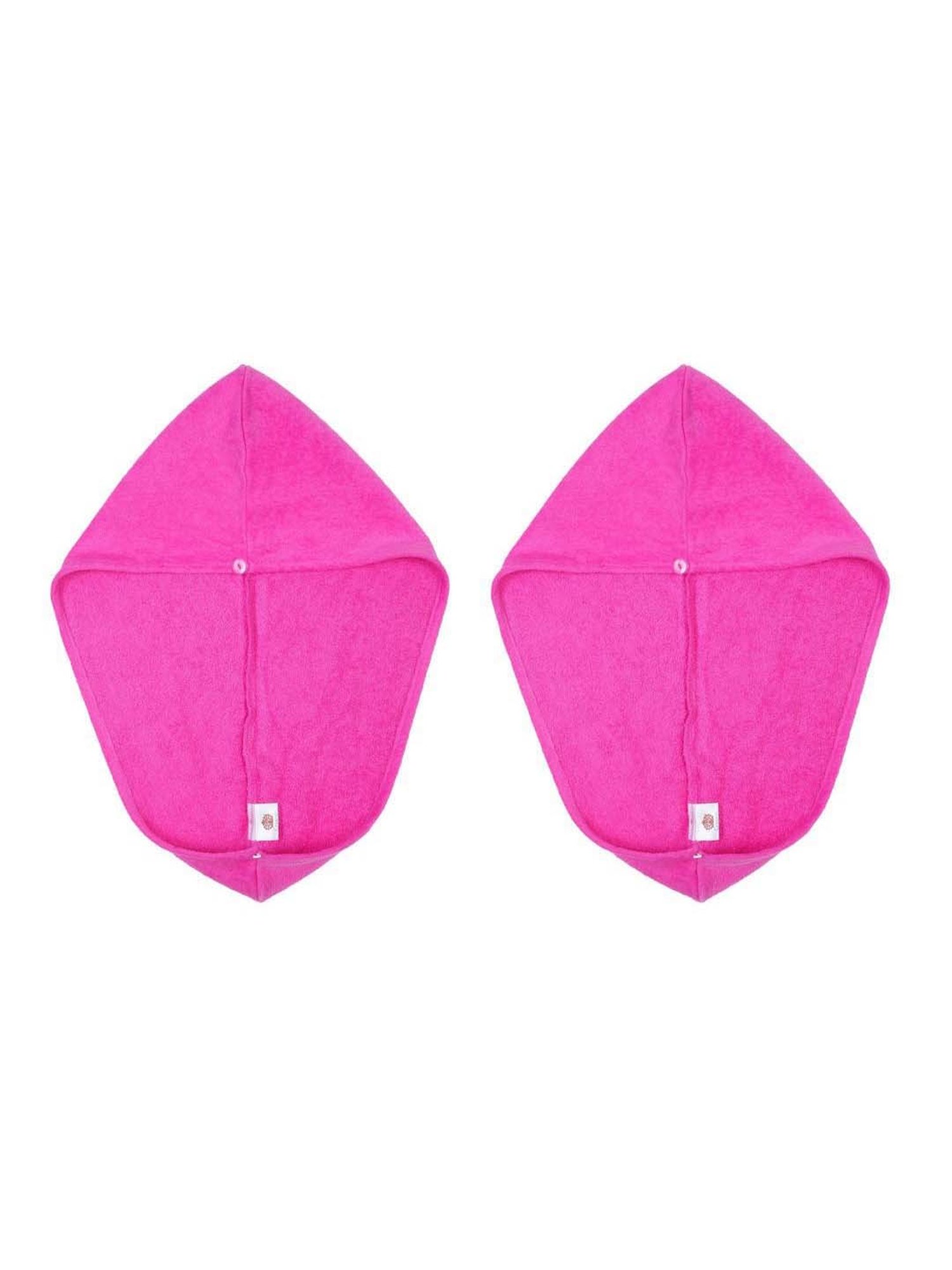 Creeva Luxury Fuchsia Cotton 380 GSM Hair Wrap - Set of 2