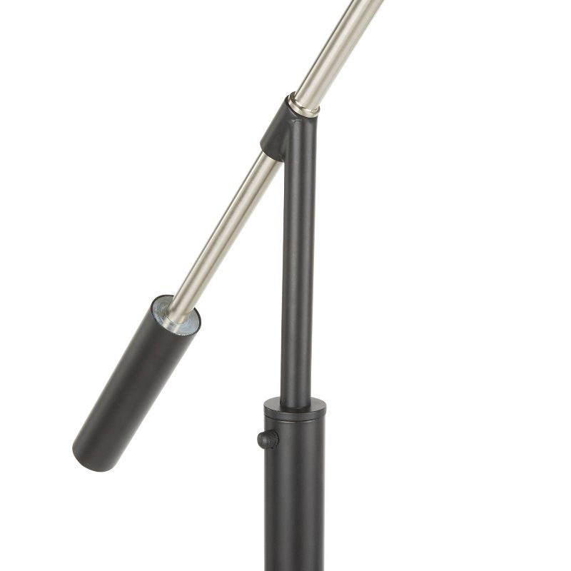 Marble Milan Contemporary Floor Lamp with Linen Shade Black (Includes LED Light Bulb) - LumiSource