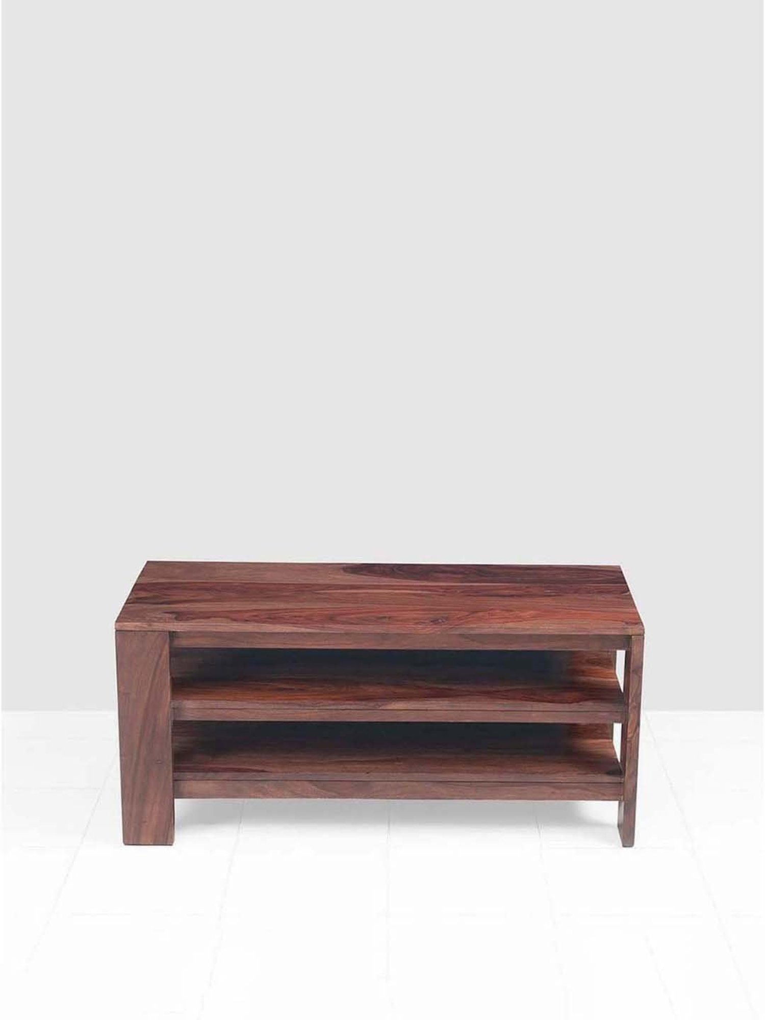 Fabindia Brown Sheesham Wood Textured Cabinet