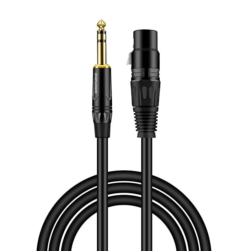 Cable 40 Foot TRS 635mm 14 Inch Male to XLR Female Mic Cable for Amplifier Speakers Black