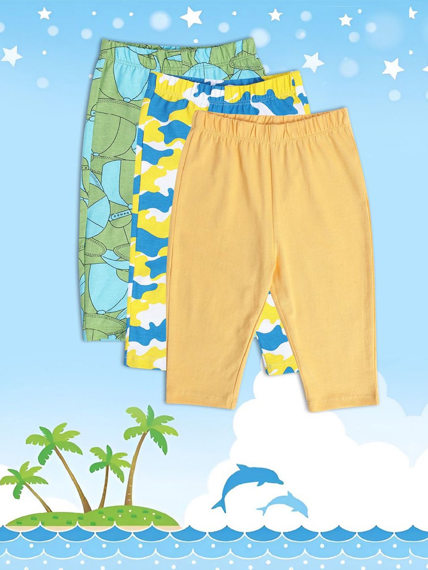 MINIKLUB Kids Multicolor Printed Pants (Pack Of 3)